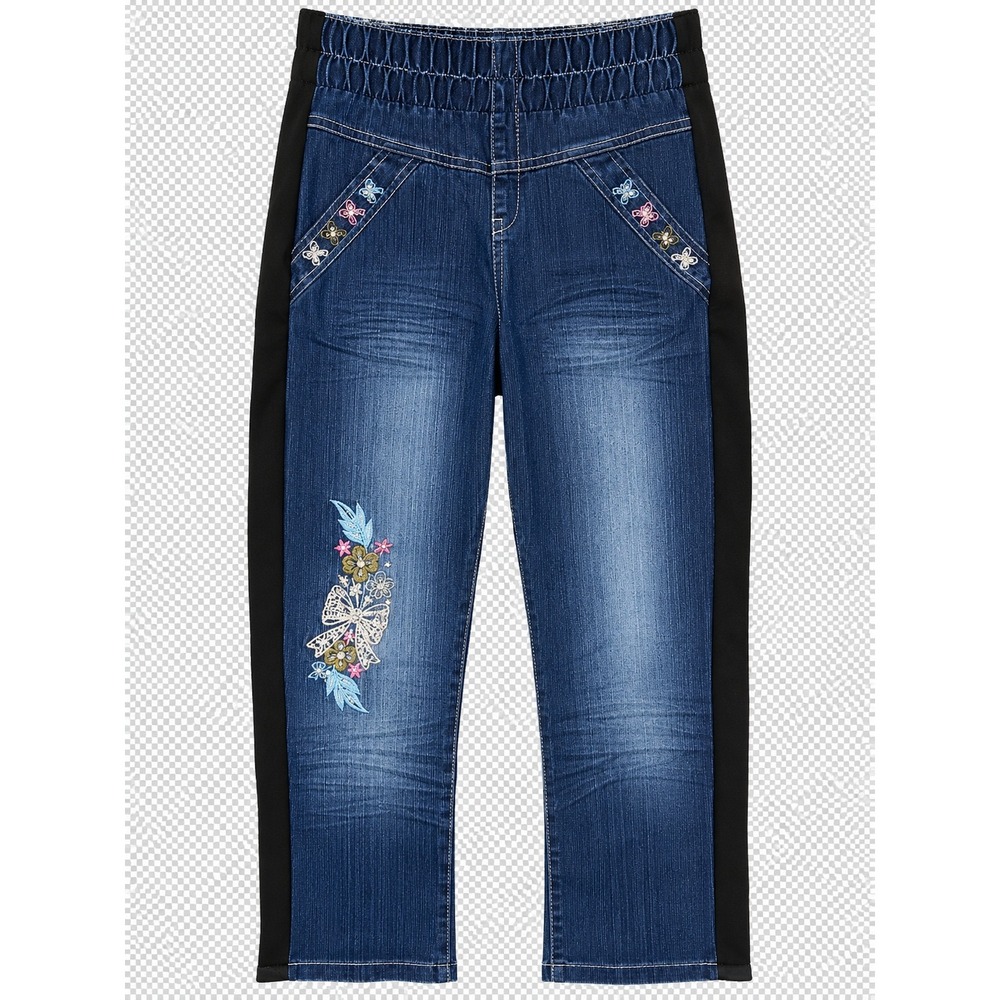Vintage Y2K ROBOT-X Jeans 29 Embroidered Rhinestone Capri Side Stripe NWT